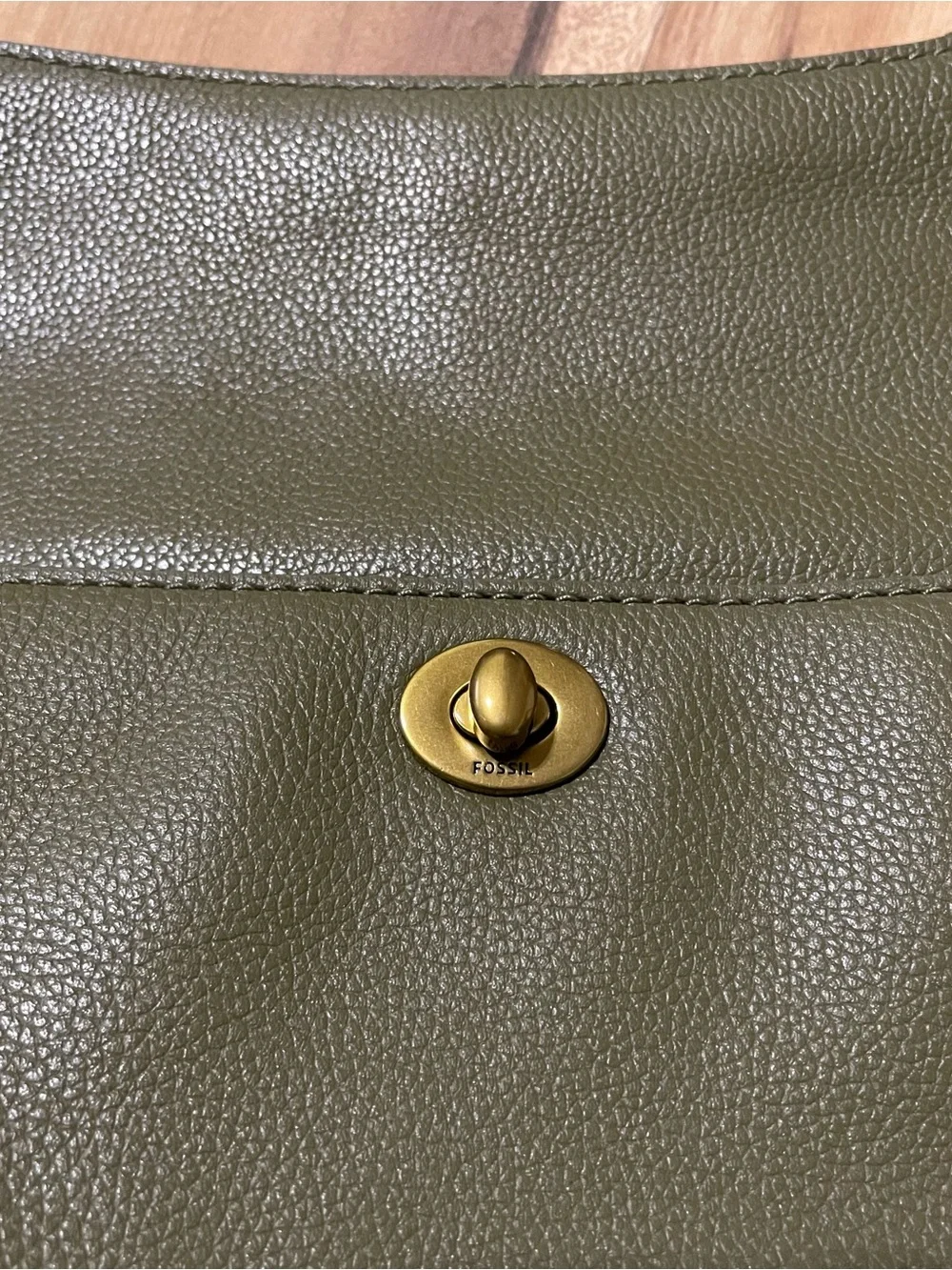 Fossil Talulla Olive Green Leather Hobo Bag Crossbody Shoulder Purse